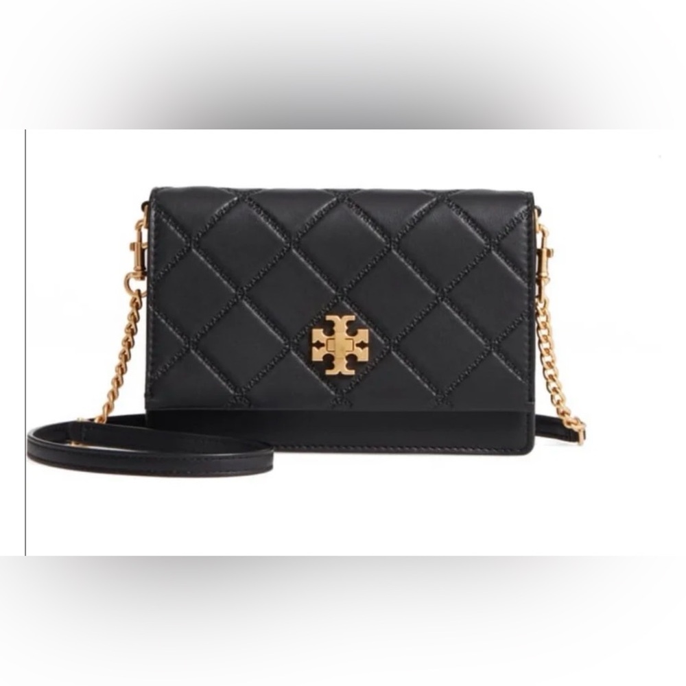 NWOT Tory Burch LeatherBlack Quilted Crossbody Bag